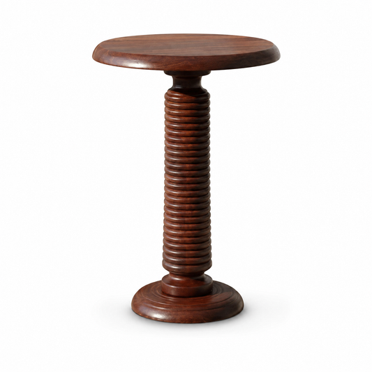 Solid Sheesham Wood Round Side Table