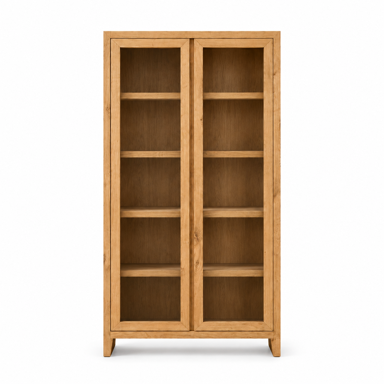 Solid Oak Glass Display Cabinet