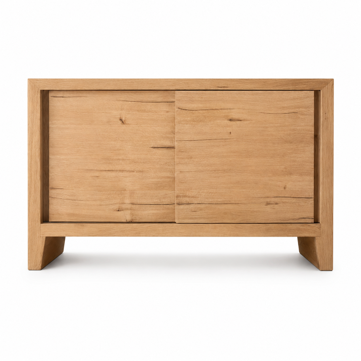 Solid Oak Double Door Sideboard Cabinet