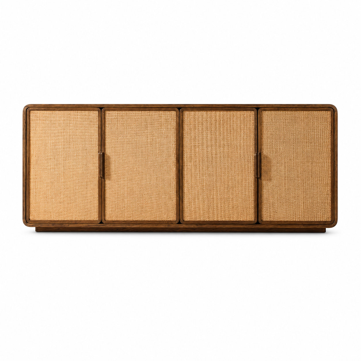 Poppy Cane Sideboard 60 Inch Solid Wood Buffet Cabinet