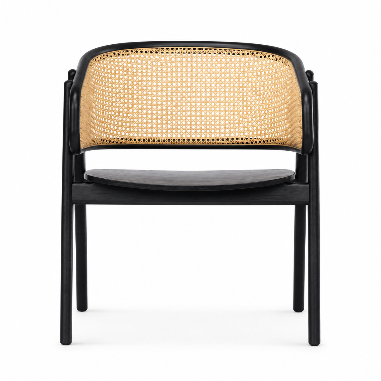 Modern Ash Wood Cane Armchair