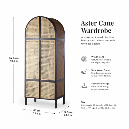 Modern Rattan Storage Cabinet