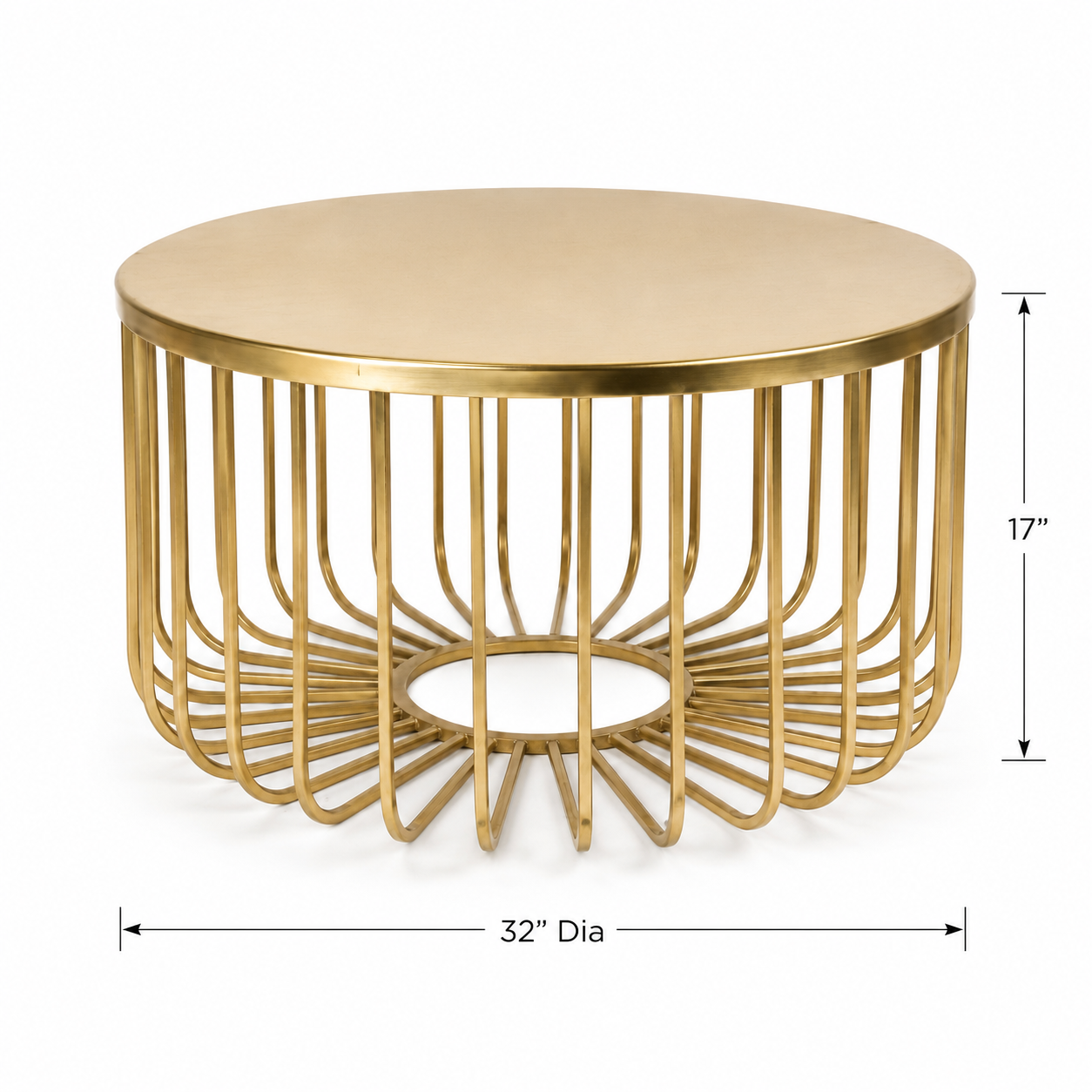 Luxury Metal Accent Table with Sculptural Wire Base