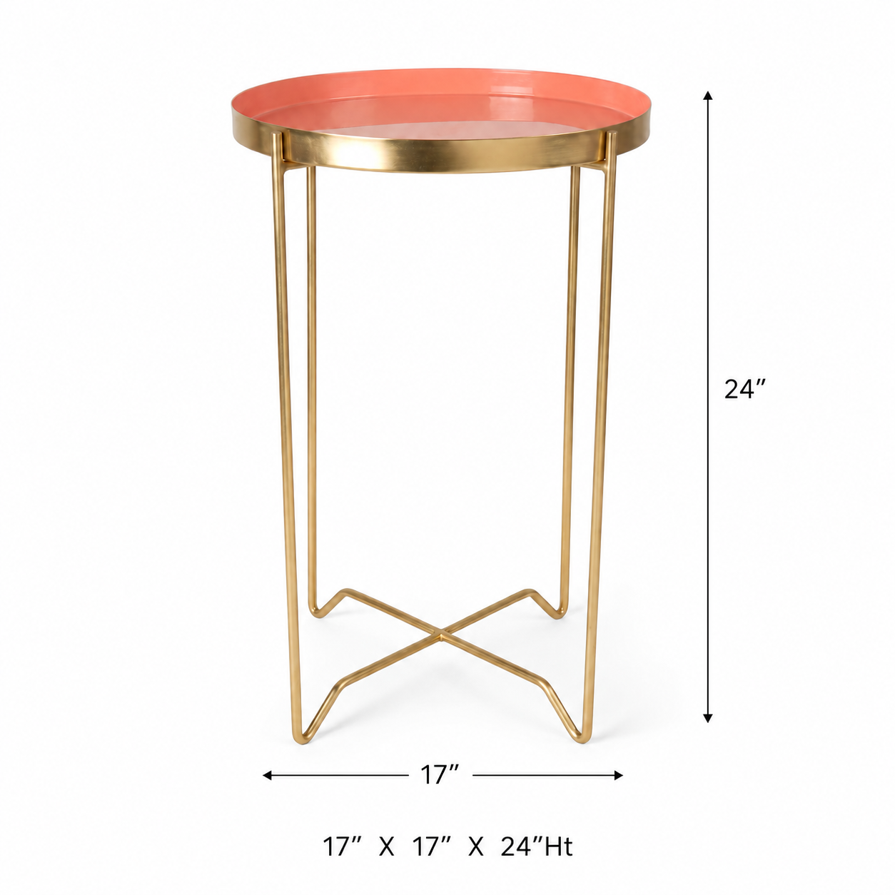 Modern Round Accent Table with Tray Top