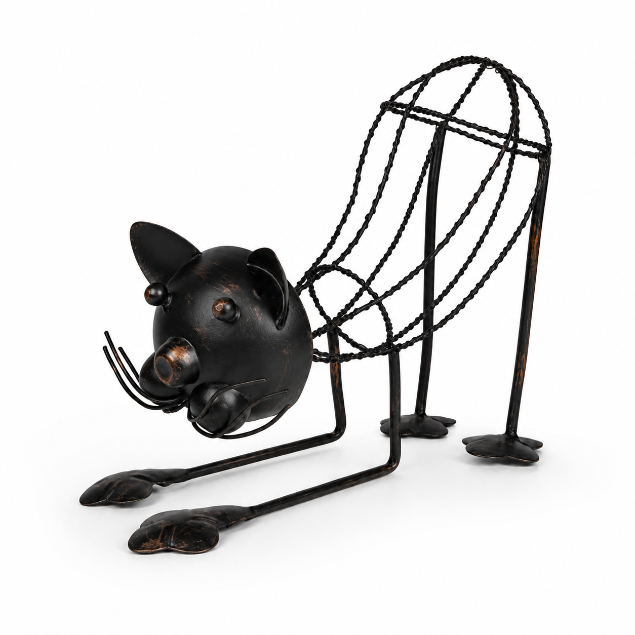 Black Metal Mouse Sculpture