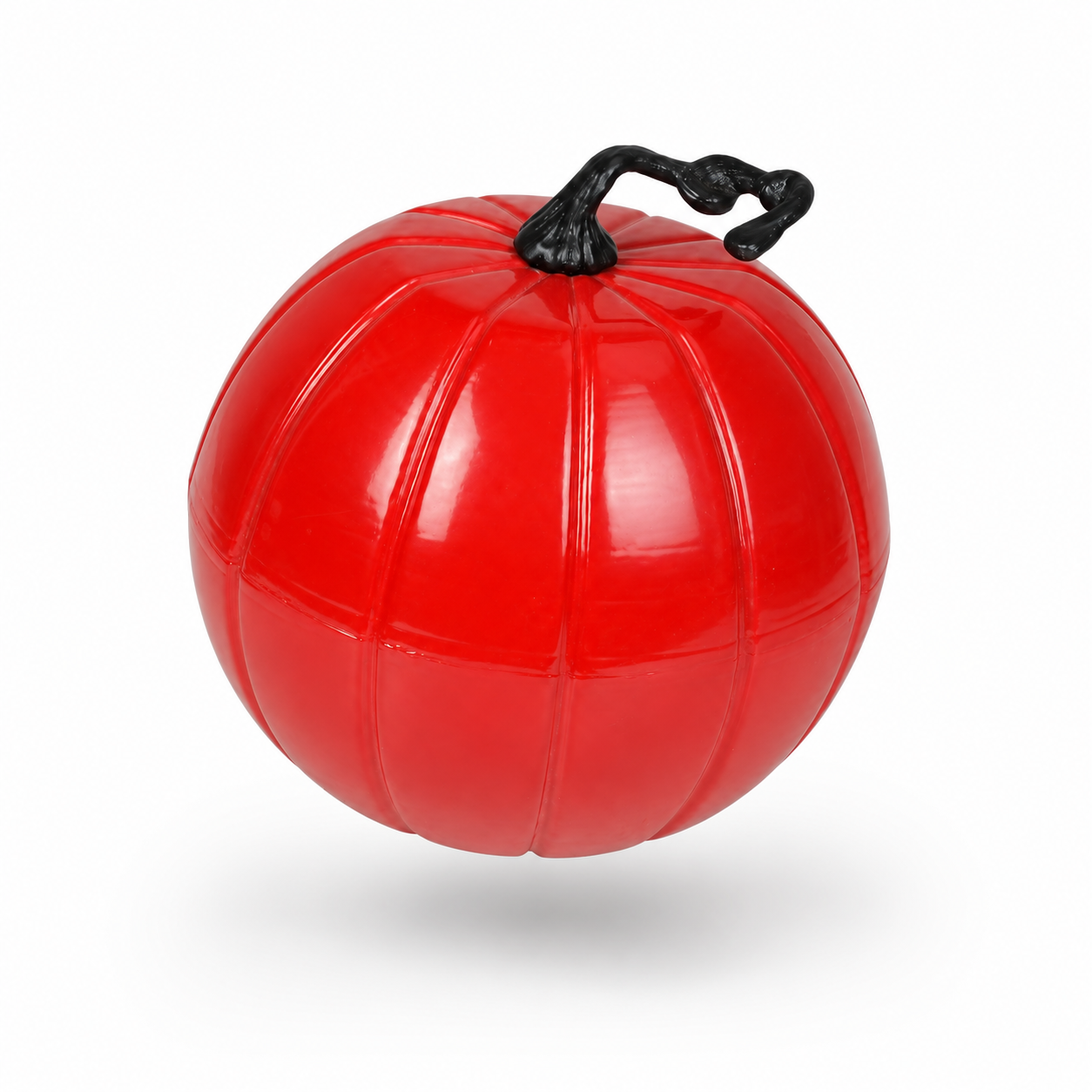 Decorative Red Pumpkin Jar with Lid