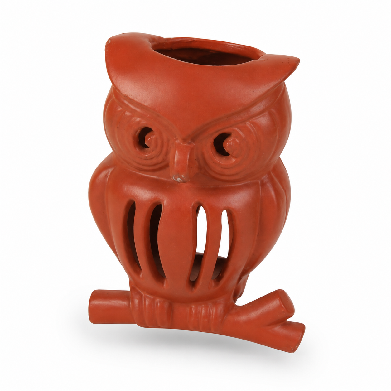 Red Owl Lantern Candle Holder