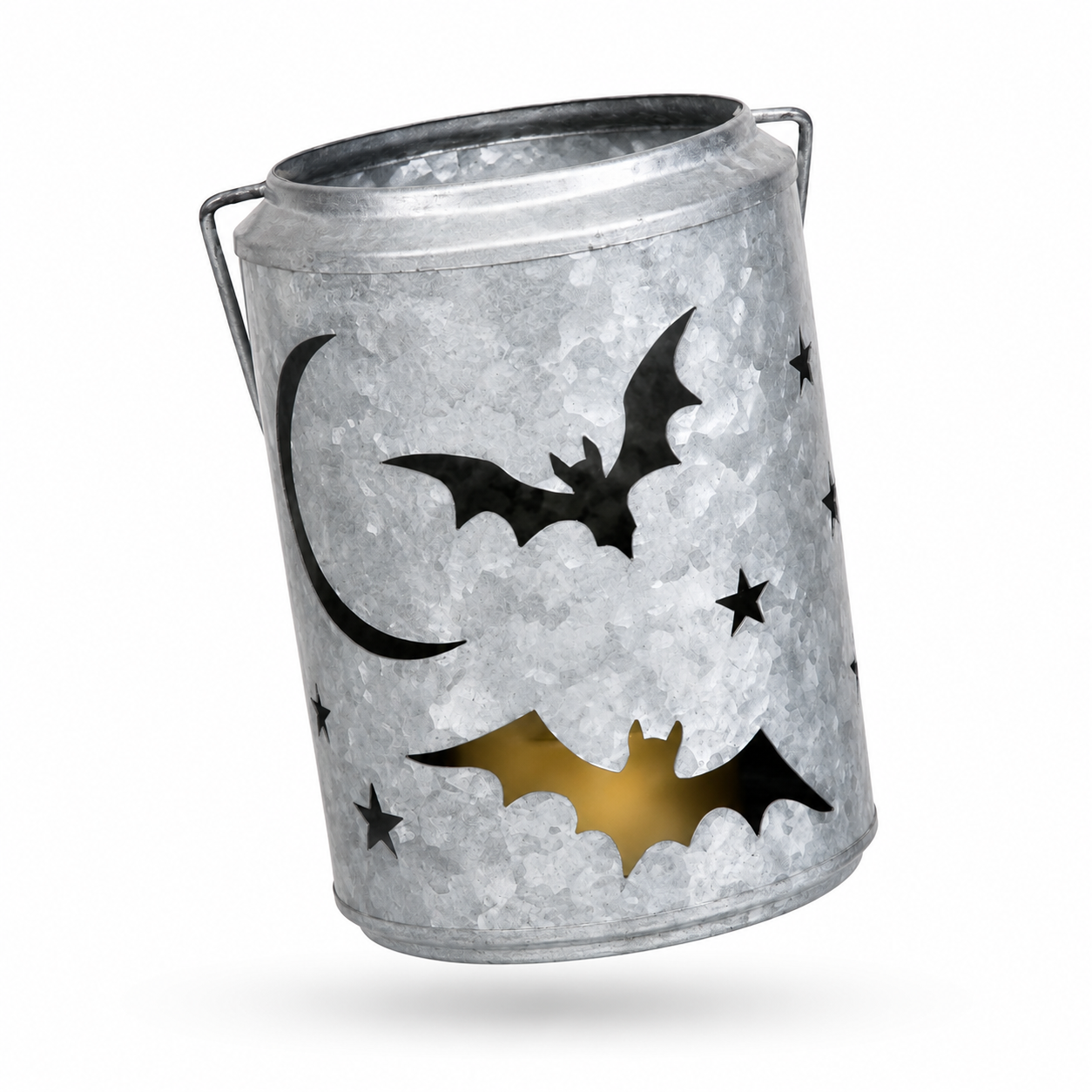 Galvanized Metal Halloween Lantern Bucket