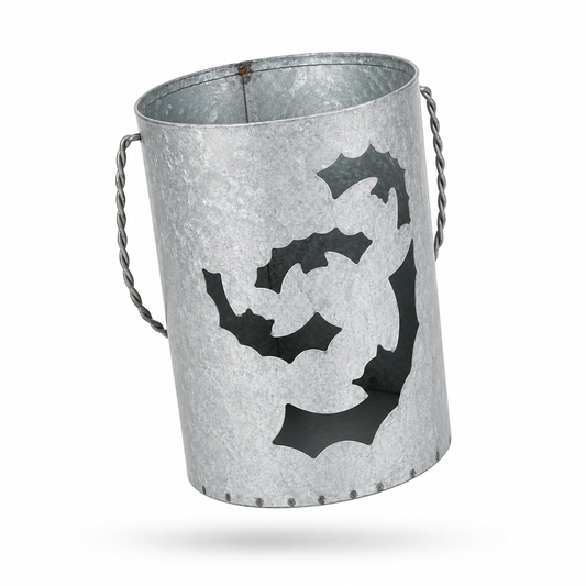 Galvanized Metal Bat Lantern Bucket