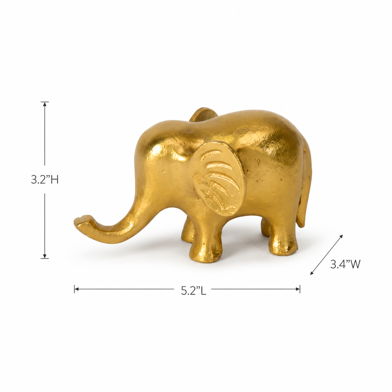 Gold Elephant Decorative Figurine