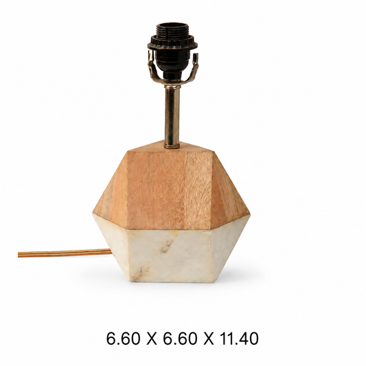 Geometric Wooden Table Lamp Base