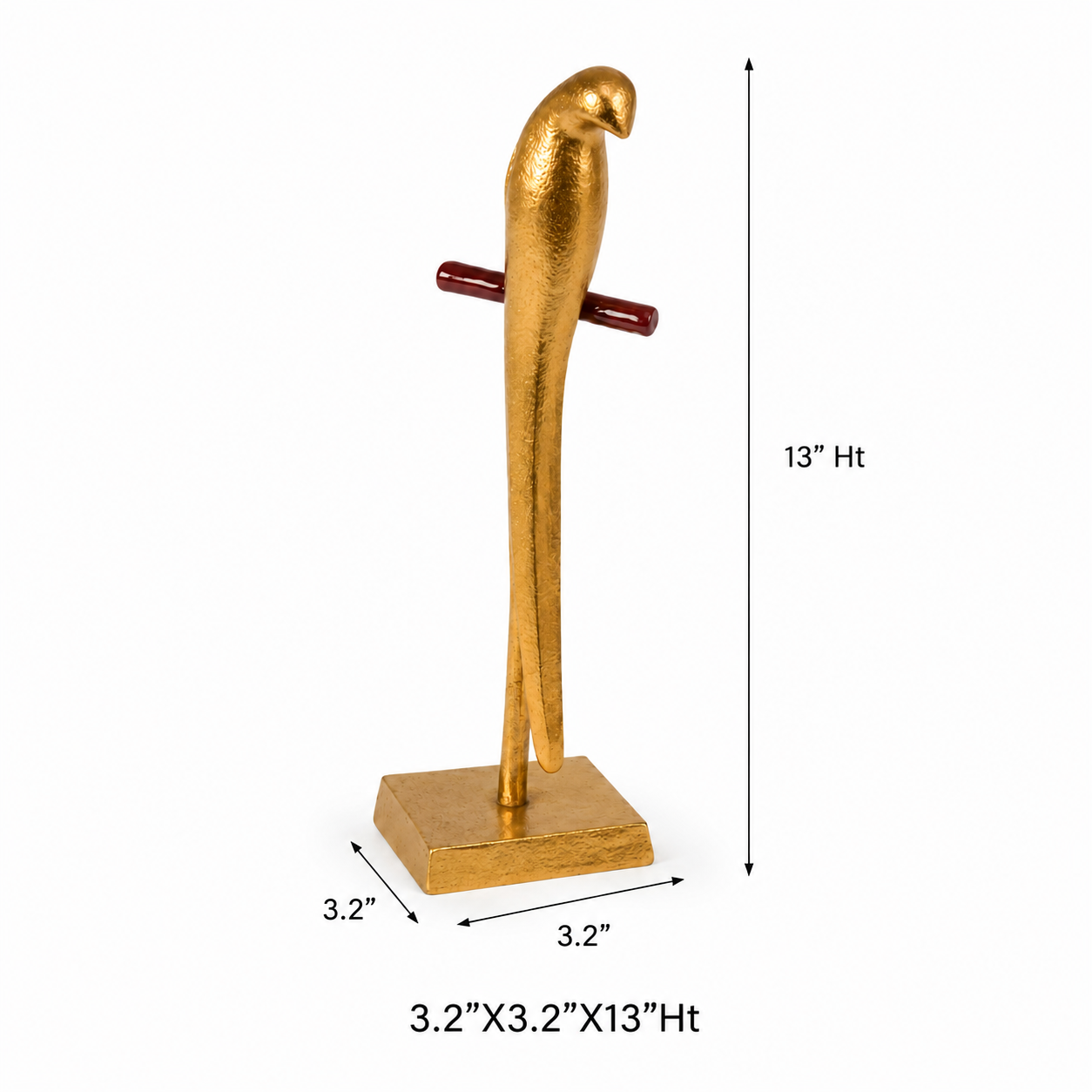 Modern Metal Parrot Sculpture on Stand