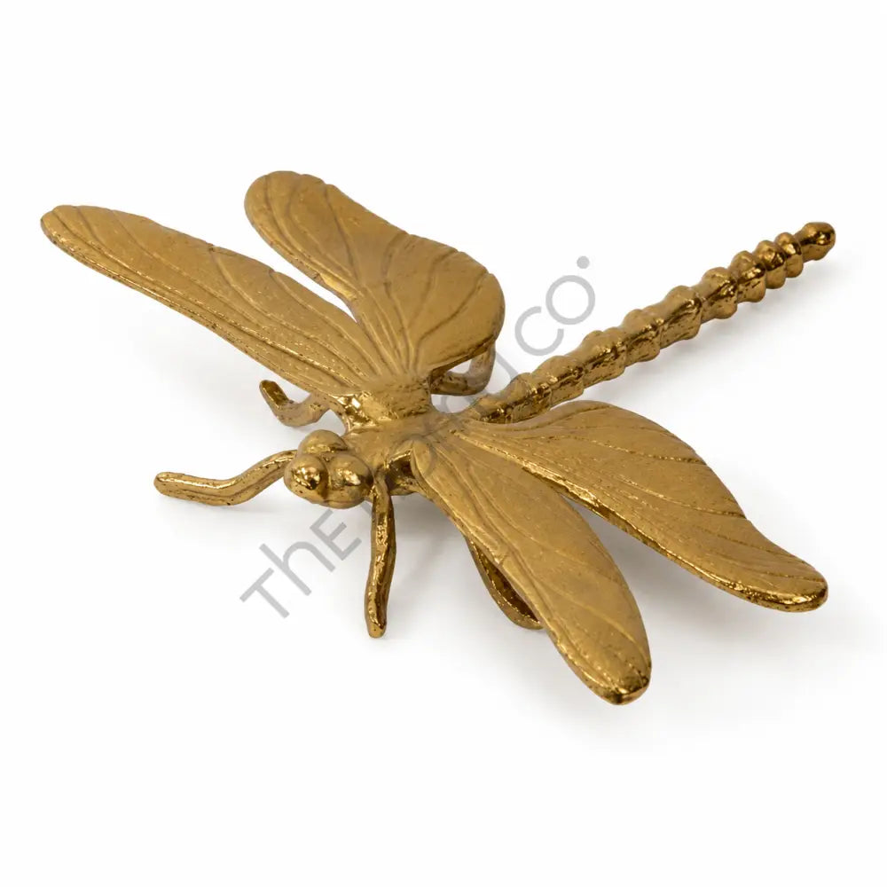 Elegant gold dragonfly decorative accent figurine for luxury tabletop and shelf styling. - 3