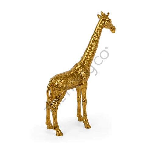 Elegant gold giraffe figurine with textured finish for modern luxury home decor. - 2