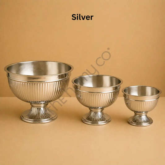 Gold/Silver Ice Bucket - Metal Pedestal Wine & Ice Buckets - Champagne Buckets