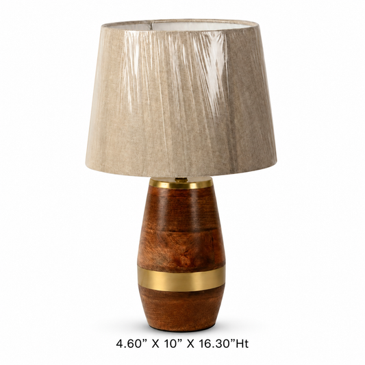 Modern Wooden Table Lamp with Fabric Shade