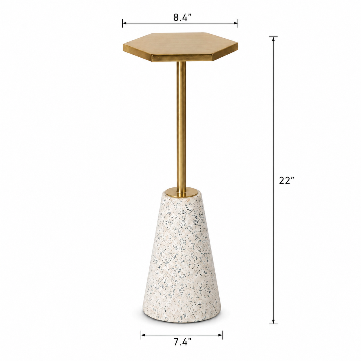 Hexagon Metal Top End Table