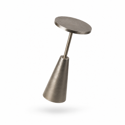 Modern Silver Metal Accent Side Table