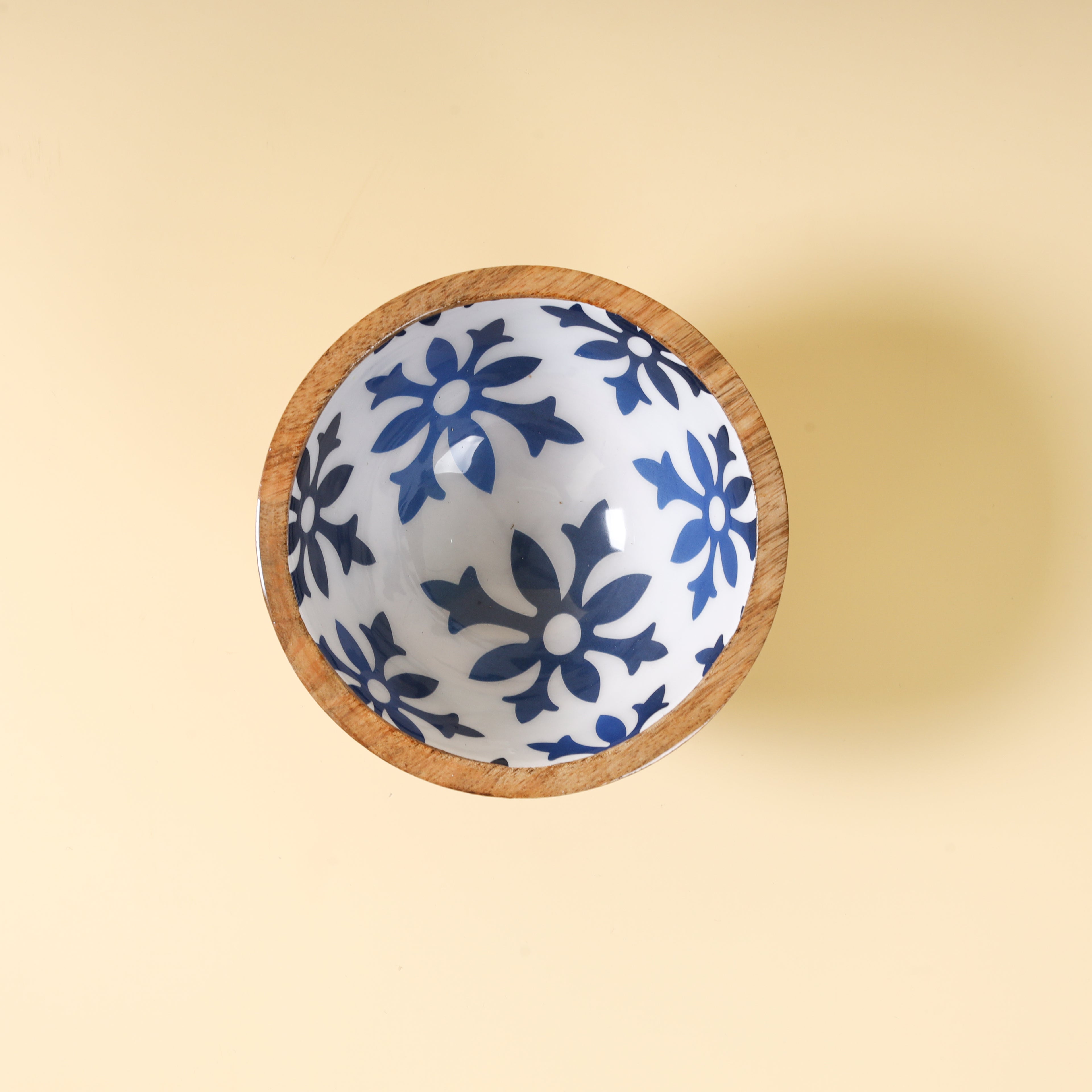 Handmade Wooden Serving Bowl with Ceramic Interior - Serving Bowl