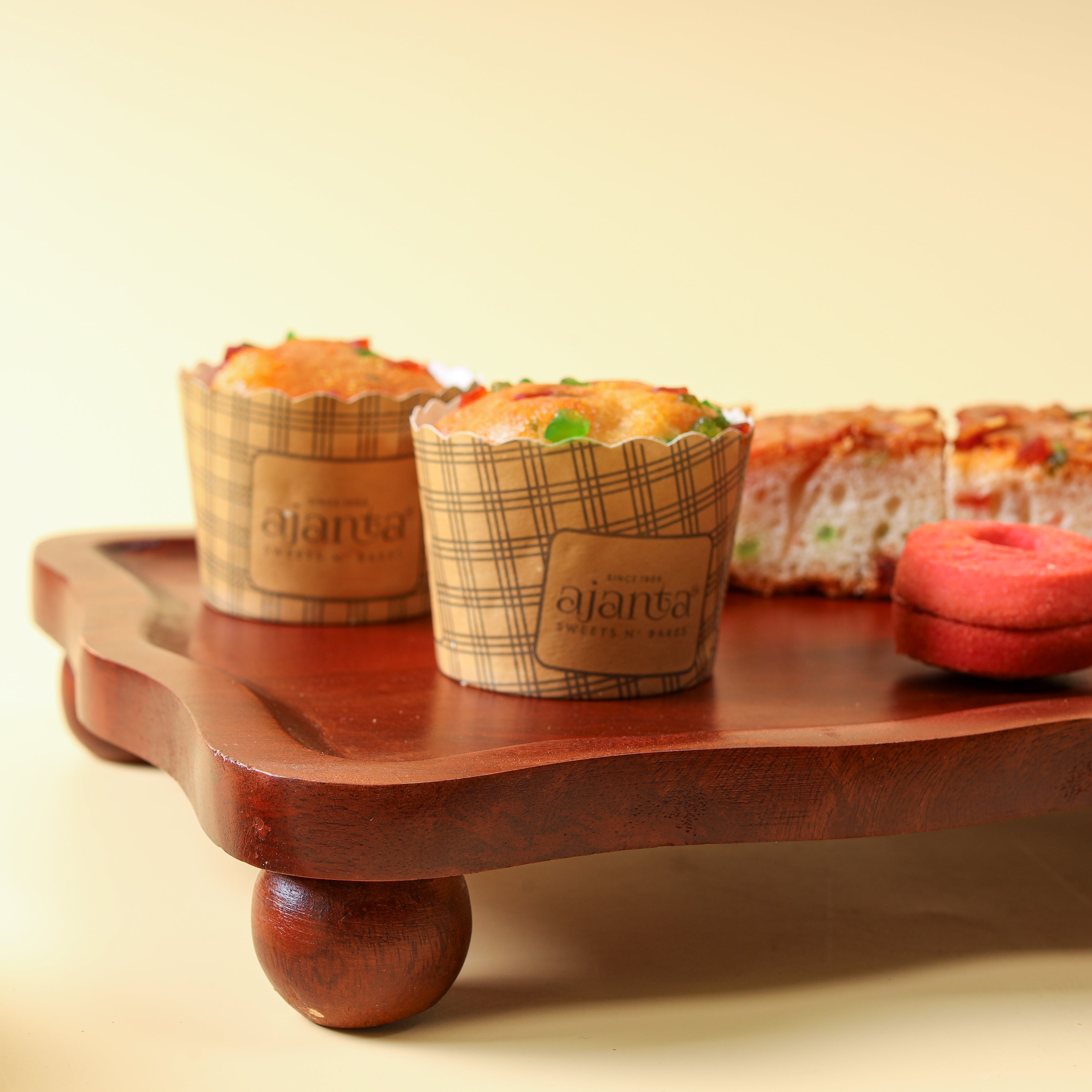 Rectangular Wooden Serving Tray with Legs | Premium Snack & Tea Serving Platter