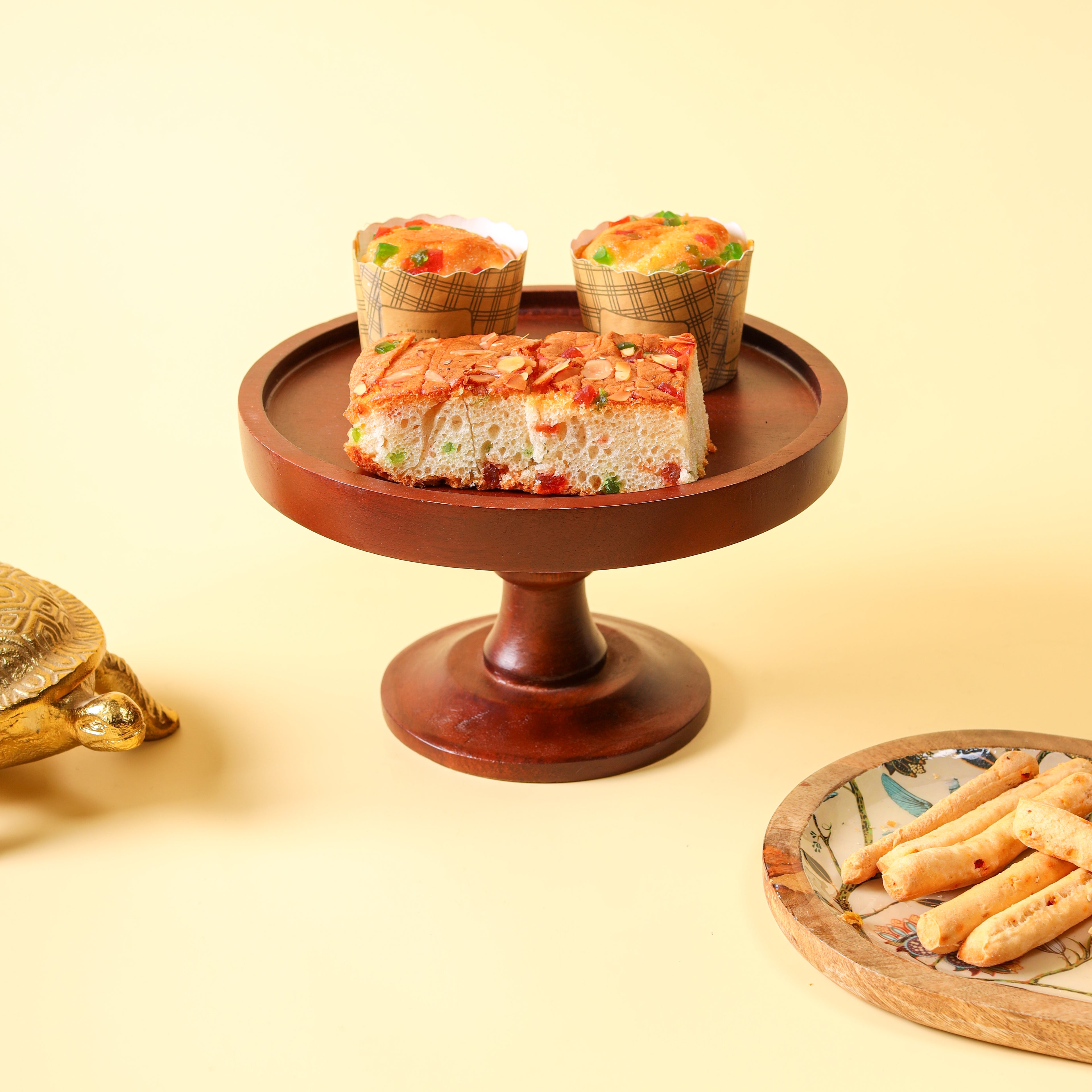 Wooden Delight Premium Bakery Treat Platter | Luxury Baked Goods Gift Items