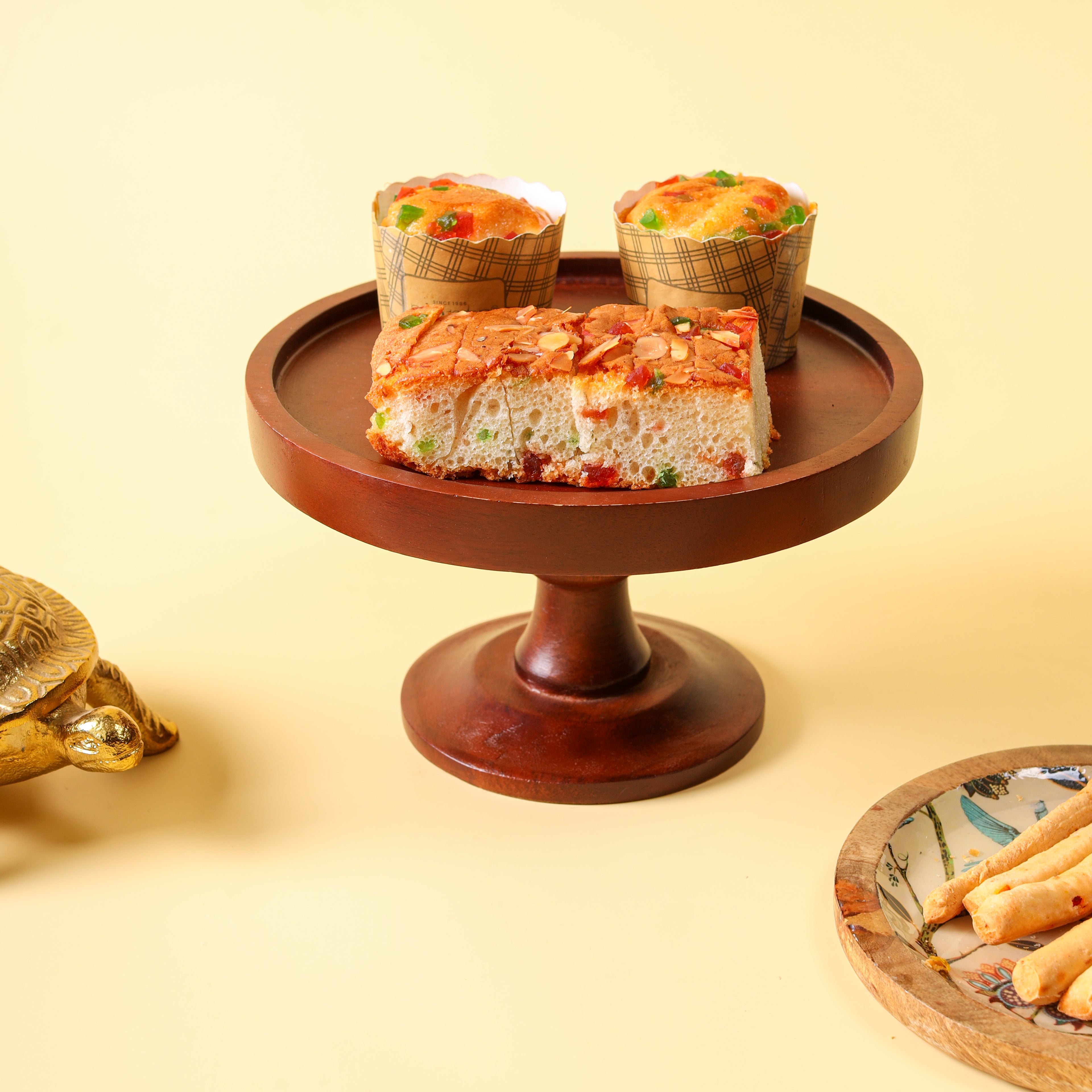 Wooden Delight Premium Bakery Treat Platter | Luxury Baked Goods Gift Items