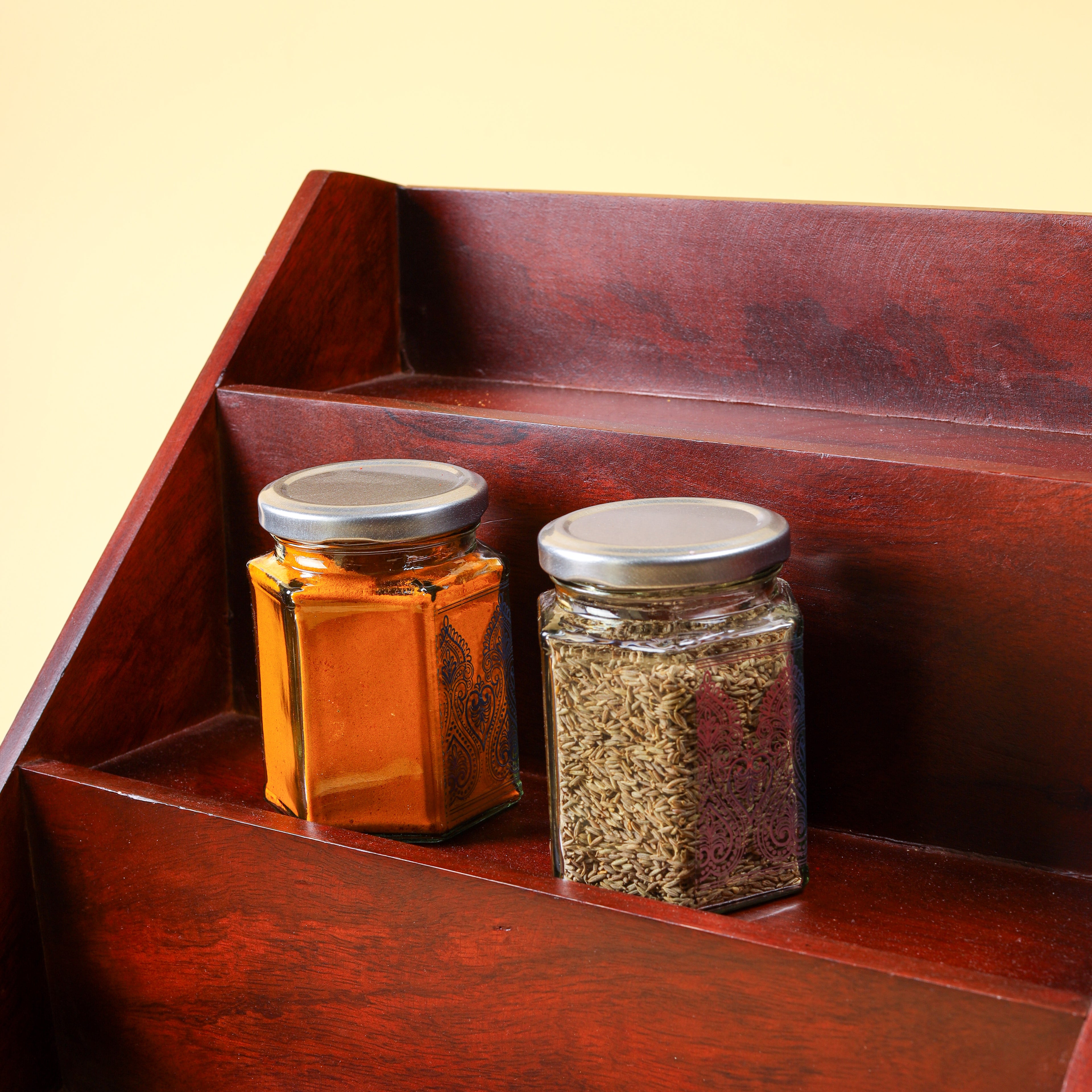 Wooden Spice Rack Organizer | 3-Tier Kitchen Countertop Storage Shelf