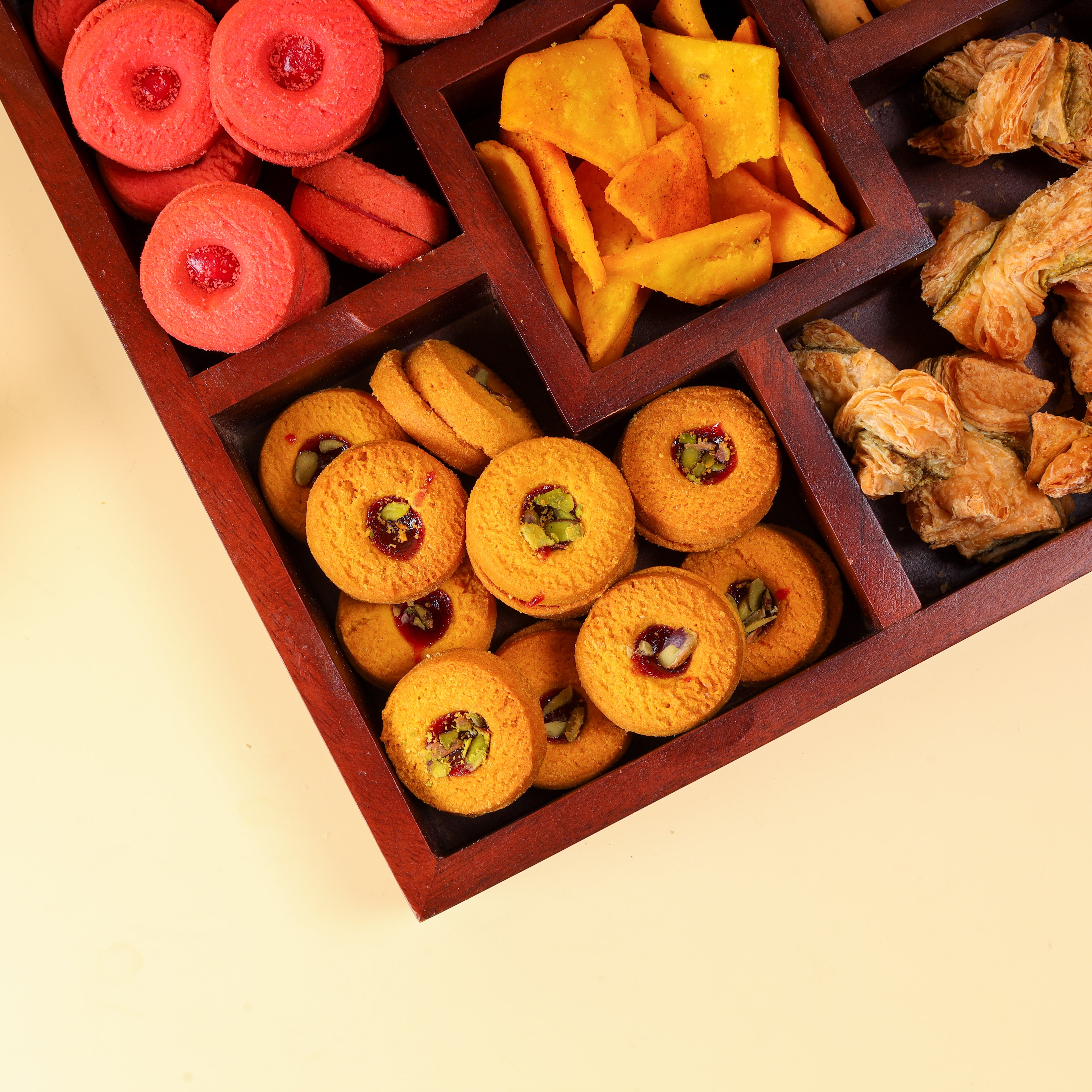 Wooden Compartment Platter | Decorative Wooden Serving Tray