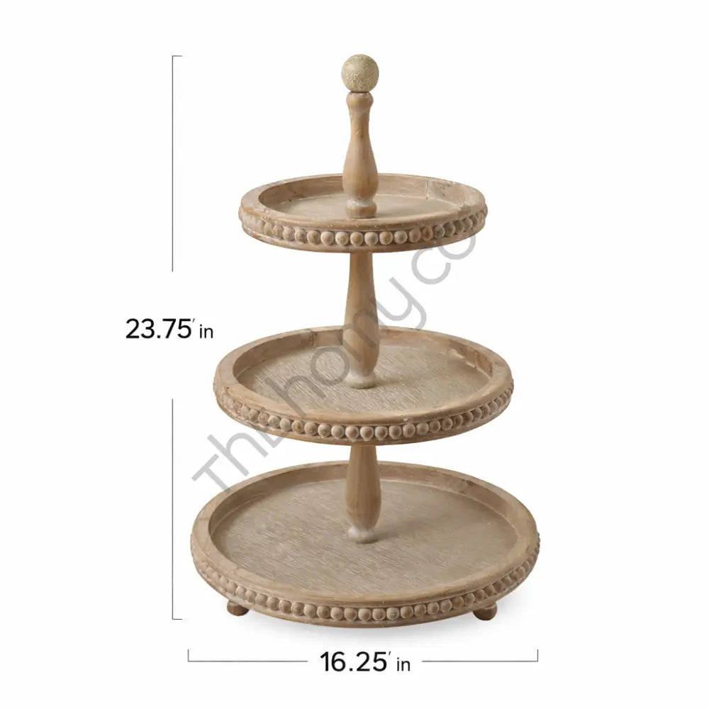 3 Tier Wooden Serving Tray Stand | Decorative Serving Tray - Stands