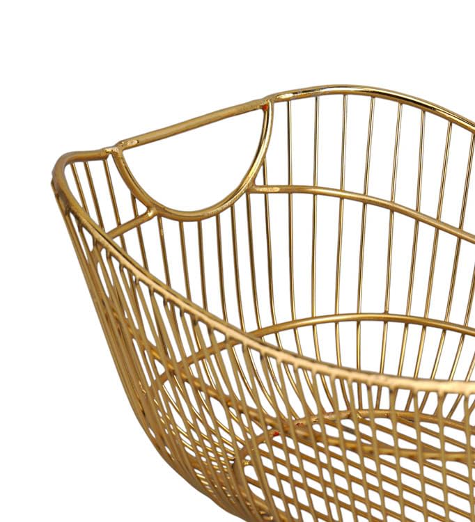 Decorative Metal Wire Basket | Stylish Home Storage Organizer