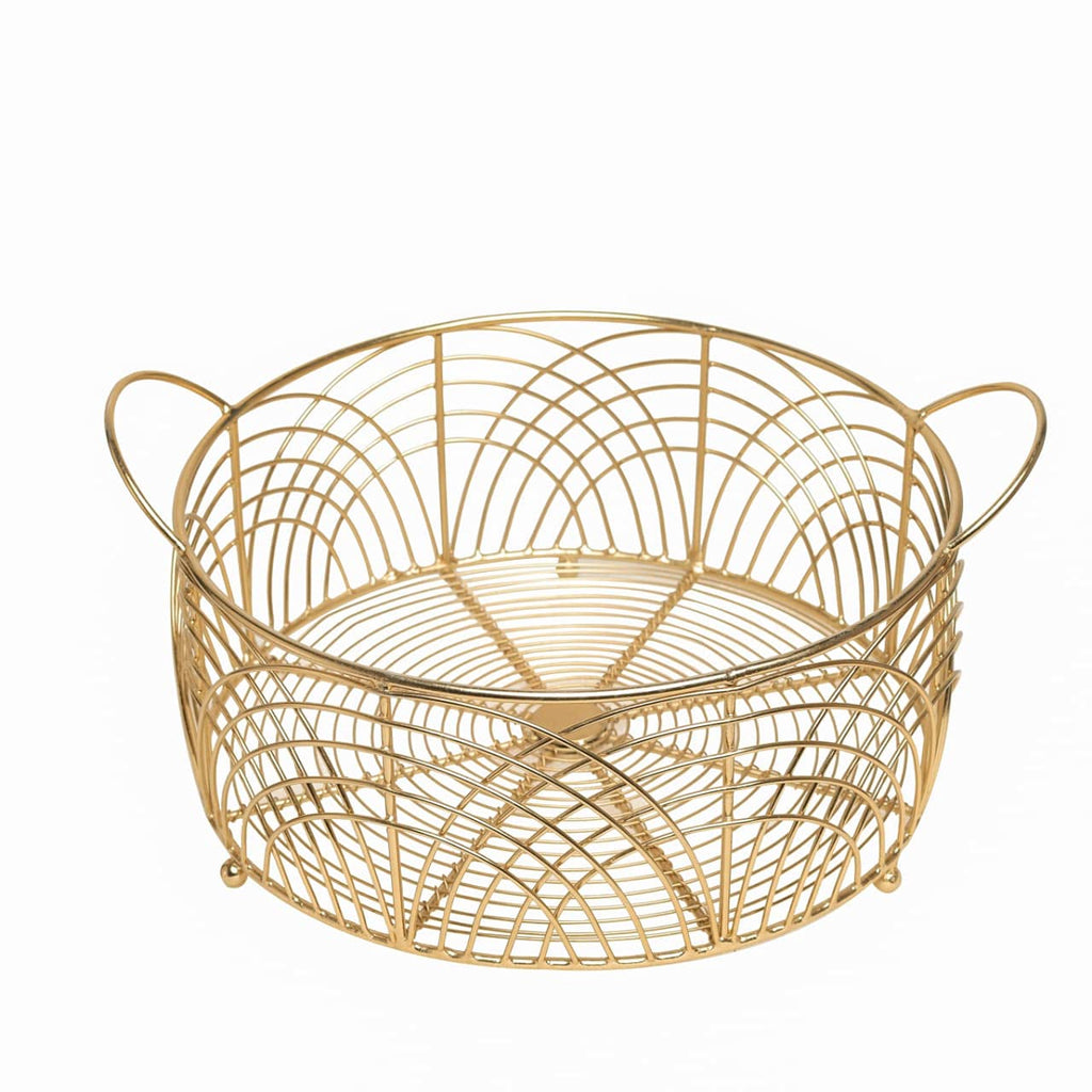 Round Metal Wire Fruit & Vegetable Basket | Kitchen Counter Organizer