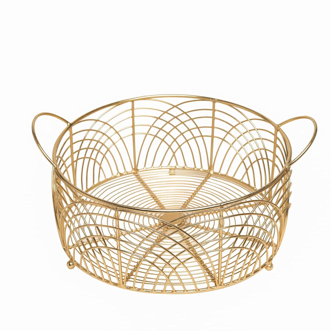 Round Metal Wire Fruit & Vegetable Basket | Kitchen Counter Organizer