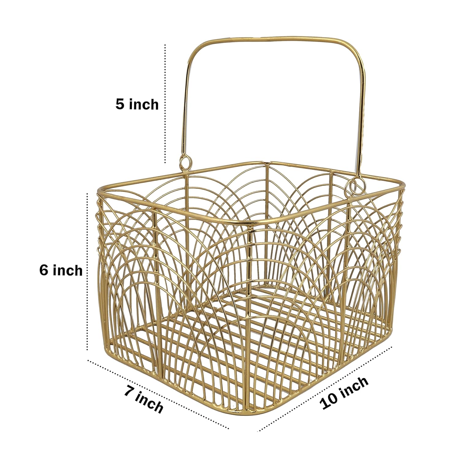 Metal Square Gold Plated Decorative Gifting Basket