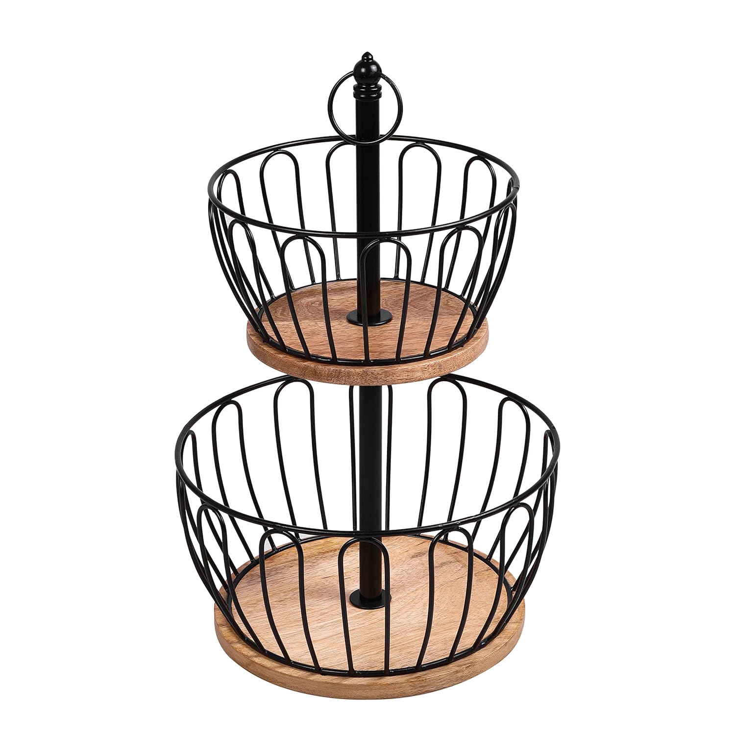 Double Layer Fruit Basket Holder | Metal Fruit Storage Stand