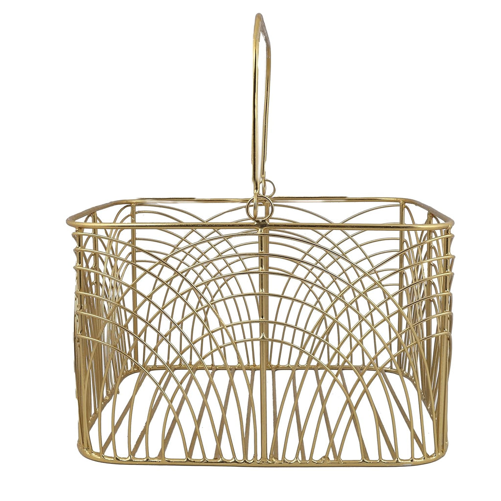 Metal Square Gold Plated Decorative Gifting Basket