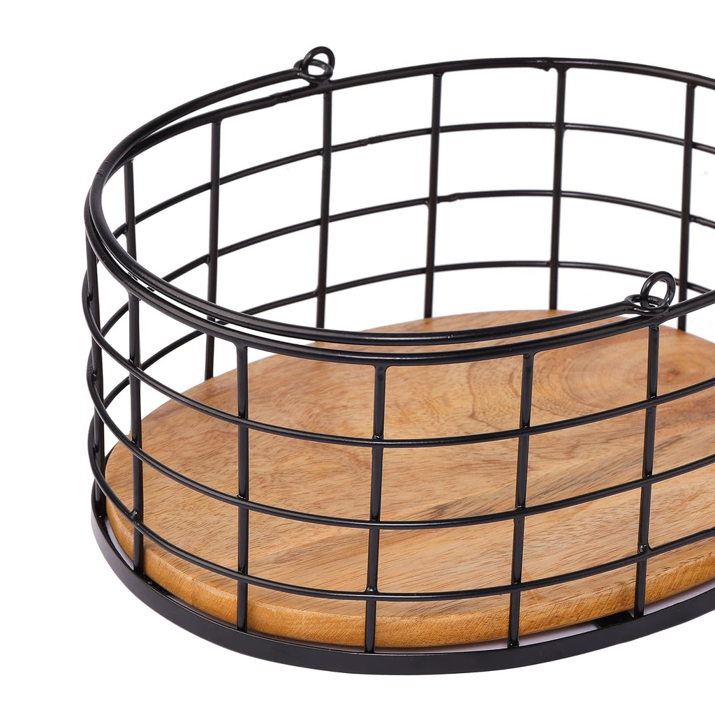 Decorative Metal Storage Basket | Fruit & Vegetable Holder for Kitchen