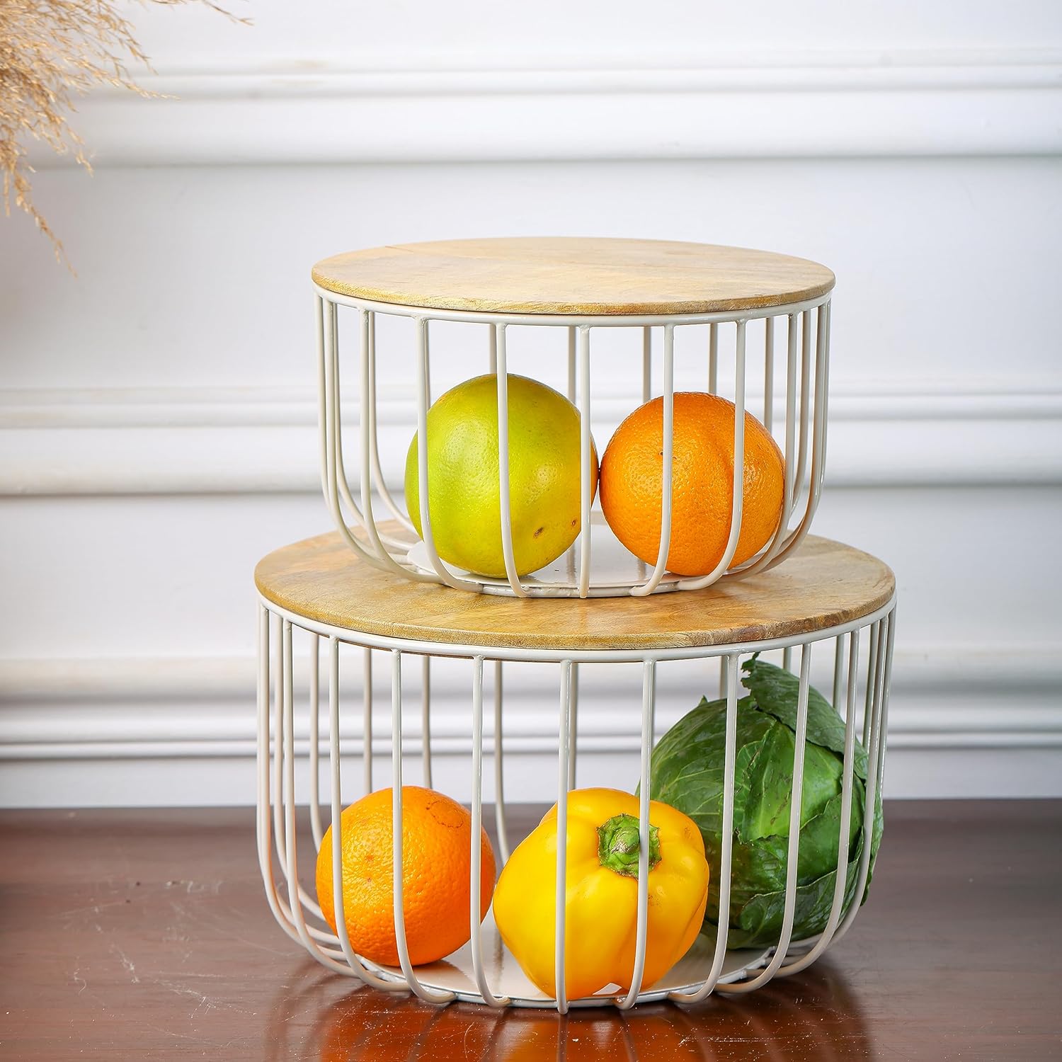 Double Layer Fruit Storage Basket | Kitchen Counter Fruit Organizer