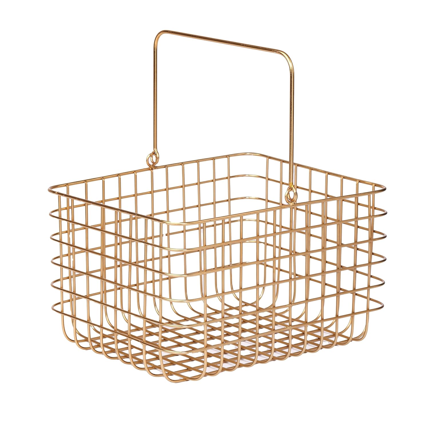 Gold Metal Wire Storage Basket | Decorative Home Organizer