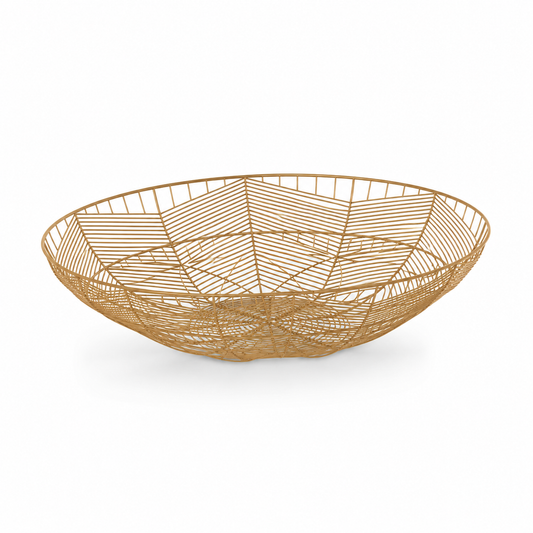 Large Gold Metal Wire Basket
