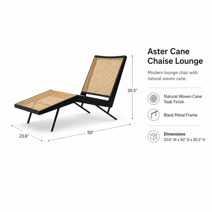 Aster Cane Chaise Lounge Chair
