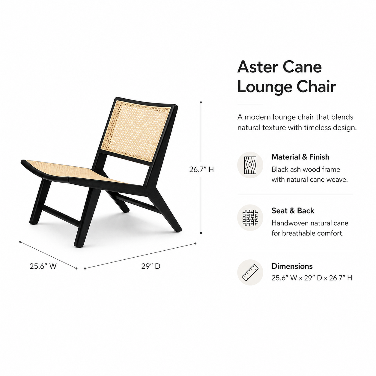 Aster Cane Lounge Chair