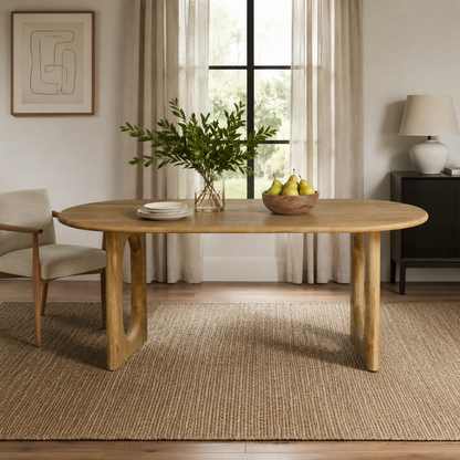 Solid Wood Oval Dining Table