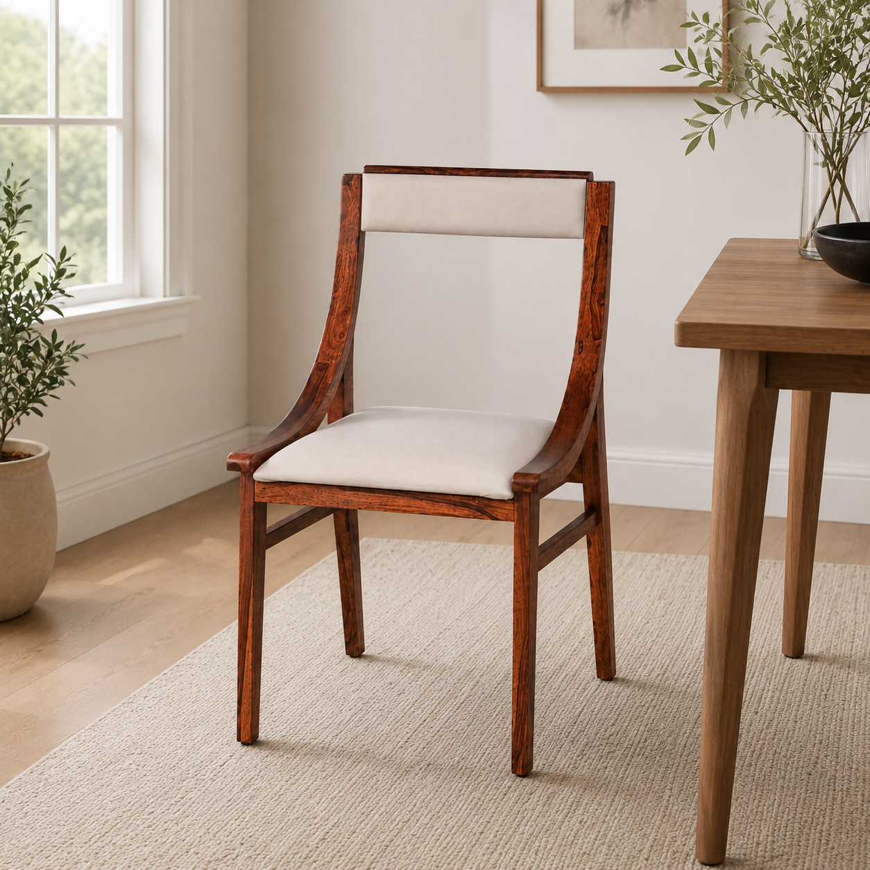 Walnut Finish Accent Chair