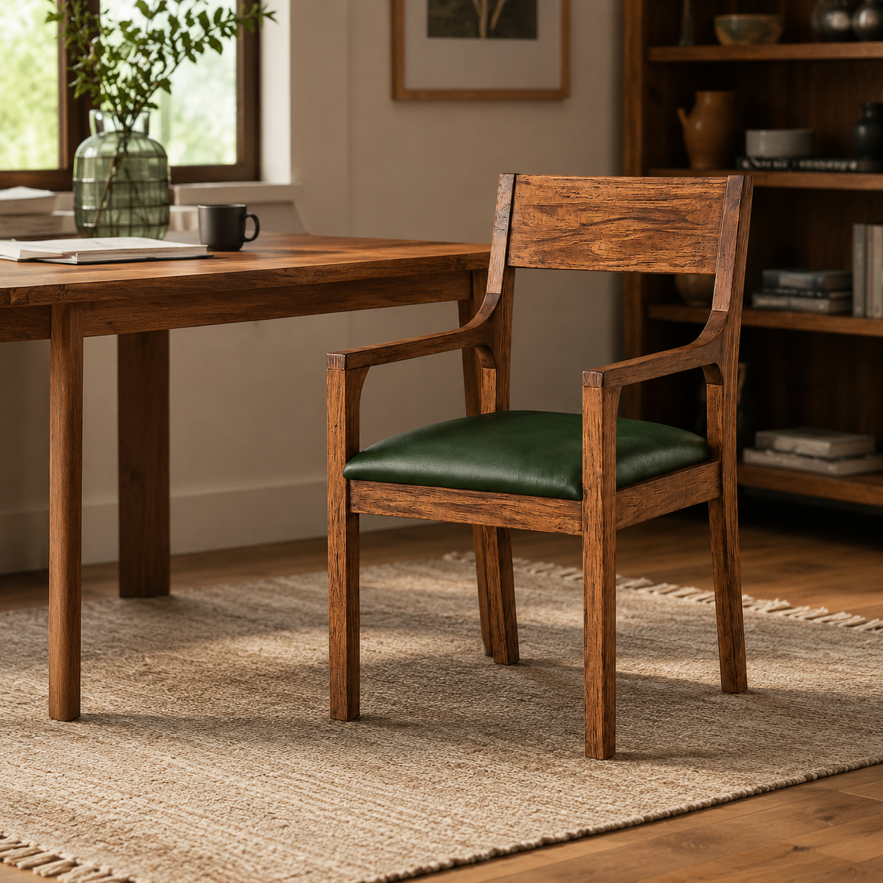 Solid Wood Dining Arm Chair