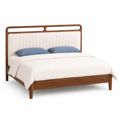 Modern Upholstered Solid Wood Bed Frame