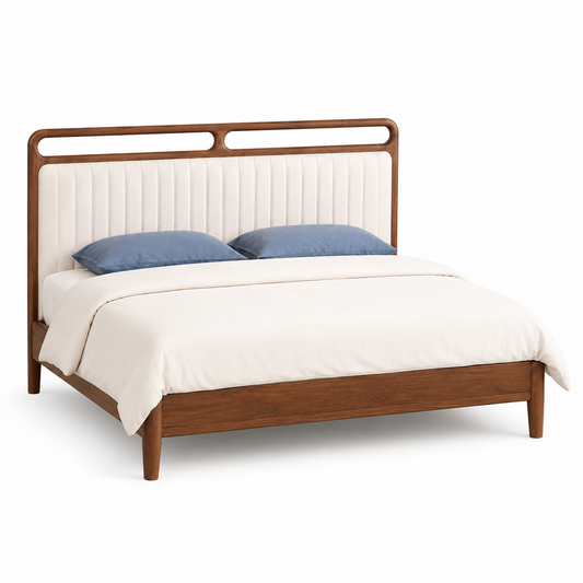 Modern Upholstered Solid Wood Bed Frame