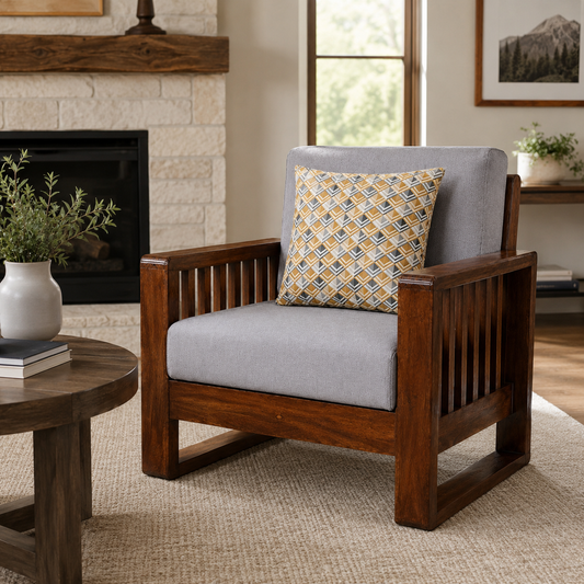 Solid Wood Accent Armchair