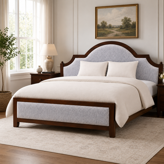 Modern Upholstered Solid Wood Bed Frame