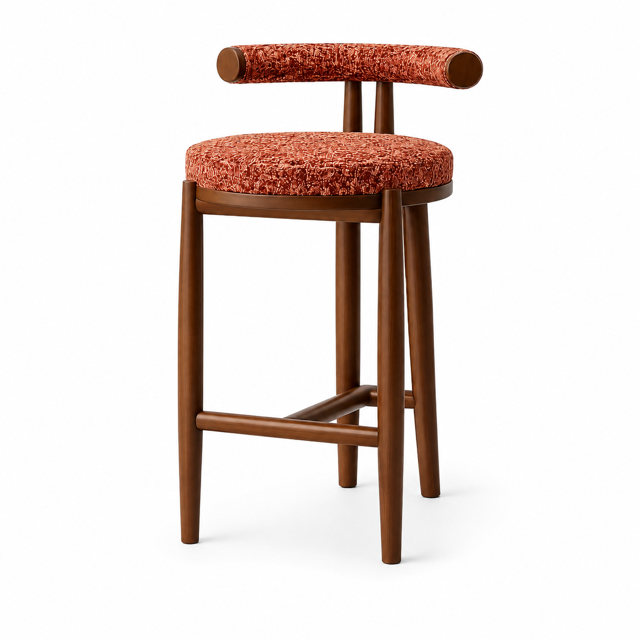 Solid Wood Upholstered Bar Stool