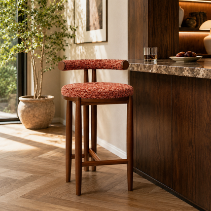 Solid Wood Upholstered Bar Stool